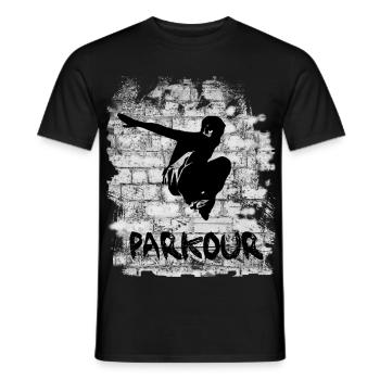 Parkour - Männer T-Shirt - Schwarz - Vorne - AI Model Male 178 light (178cm)