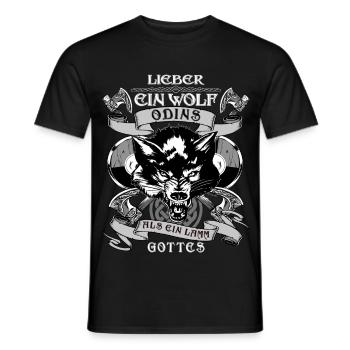 Nordmann nordische Mythologie - Ein Wolf Odins - Männer T-Shirt - Schwarz - Vorne - AI Model Male 178 light (178cm)