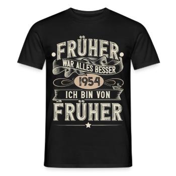 1954 Geburtstag Geburtsjahr Jahrgang - Männer T-Shirt - Schwarz - Vorne - AI Model Male 178 light (178cm)