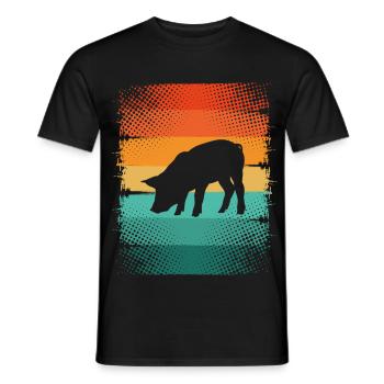 Schwein - Männer T-Shirt - Schwarz - Vorne - AI Model Male 178 light (178cm)