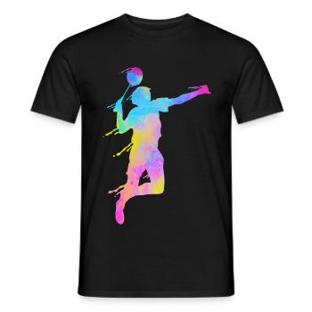 Badminton Fan Squash Coach Club Women - Men's T-Shirt - black - Front - AI Model Male 178 light (178cm)