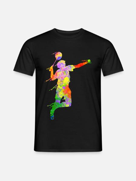 Badminton Fan Squash Trainer Verein Frauen - Männer T-Shirt - Schwarz