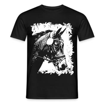 Pferd - Männer T-Shirt - Schwarz - Vorne - AI Model Male 178 light (178cm)