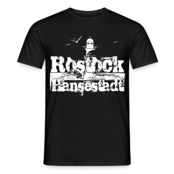 Rostock Hansestadt - Männer T-Shirt - Schwarz - Vorne - AI Model Male 178 light (178cm)