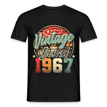 1967 Geburtsjahr Vintage Geburtstag - Männer T-Shirt - Schwarz - Vorne - AI Model Male 178 light (178cm)