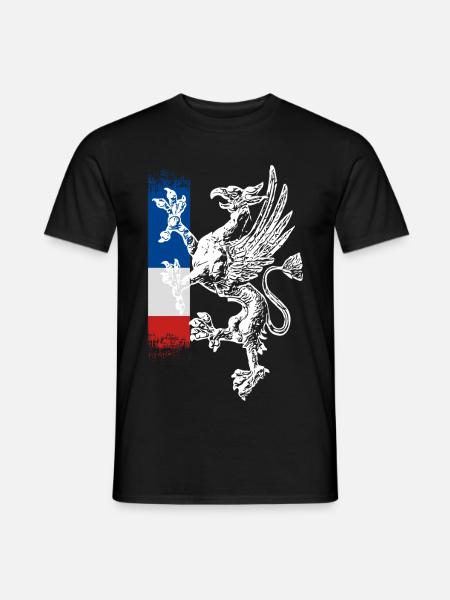 stehender Greif blau weiss rot Rostock - Männer T-Shirt - Schwarz