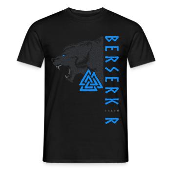 Berserkir Ours Paganisme nordique Viking Wotan Nœud - T-shirt homme - noir - Devant - AI Model Male 178 light (178cm)