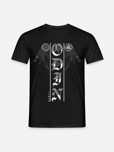 Odin Geri Freki Wolves Vegvisir Wotansknoten Wolf - Men's T-Shirt - black