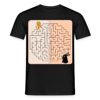 Labyrinth Hase Osterhase - Männer T-Shirt - Schwarz - Vorne - AI Model Male 178 light (178cm)