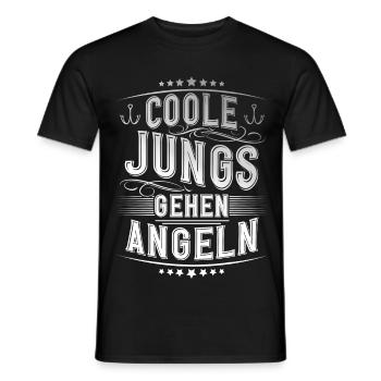 Coole Jungs Gehen Angeln - Männer T-Shirt - Schwarz - Vorne - AI Model Male 178 light (178cm)