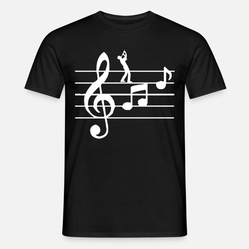 Flöte Blasinstrumente - Männer T-Shirt - Schwarz