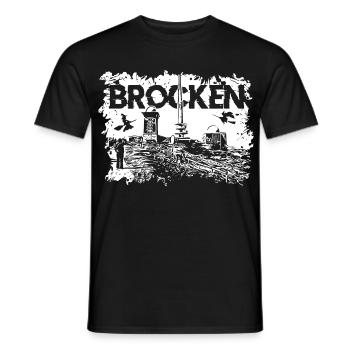 Harz Brocken Wandern - Männer T-Shirt - Schwarz - Vorne - AI Model Male 178 light (178cm)