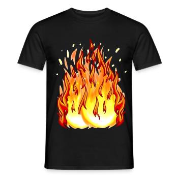 Flamme de feu Boule de feu Enfer Brûler Feu - T-shirt homme - noir - Devant - AI Model Male 178 light (178cm)