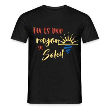 tu es mon rayon de soleil - T-shirt homme - noir - Devant - AI Model Male 178 light (178cm)