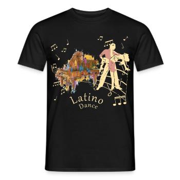Danseuse latino - T-shirt homme - noir - Devant - AI Model Male 178 light (178cm)