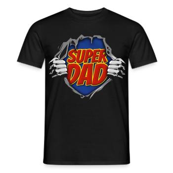 Super Dad Super Hero Geschenk zum Vatertag - Männer T-Shirt - Schwarz - Vorne - AI Model Male 178 light (178cm)