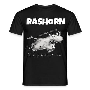 Rennendes Nashorn Rashorn Wortspiel - Männer T-Shirt - Schwarz - Vorne - AI Model Male 178 light (178cm)