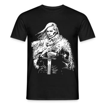 Walküre - Wikinger Frau - Männer T-Shirt - Schwarz - Vorne - AI Model Male 178 light (178cm)