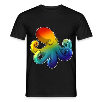 Octopus Rainbow - Men's T-Shirt - black - Front - AI Model Male 178 light (178cm)