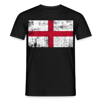 England Flagge Fahne Grunge Retro Vintage - Männer T-Shirt - Schwarz - Vorne - AI Model Male 178 light (178cm)