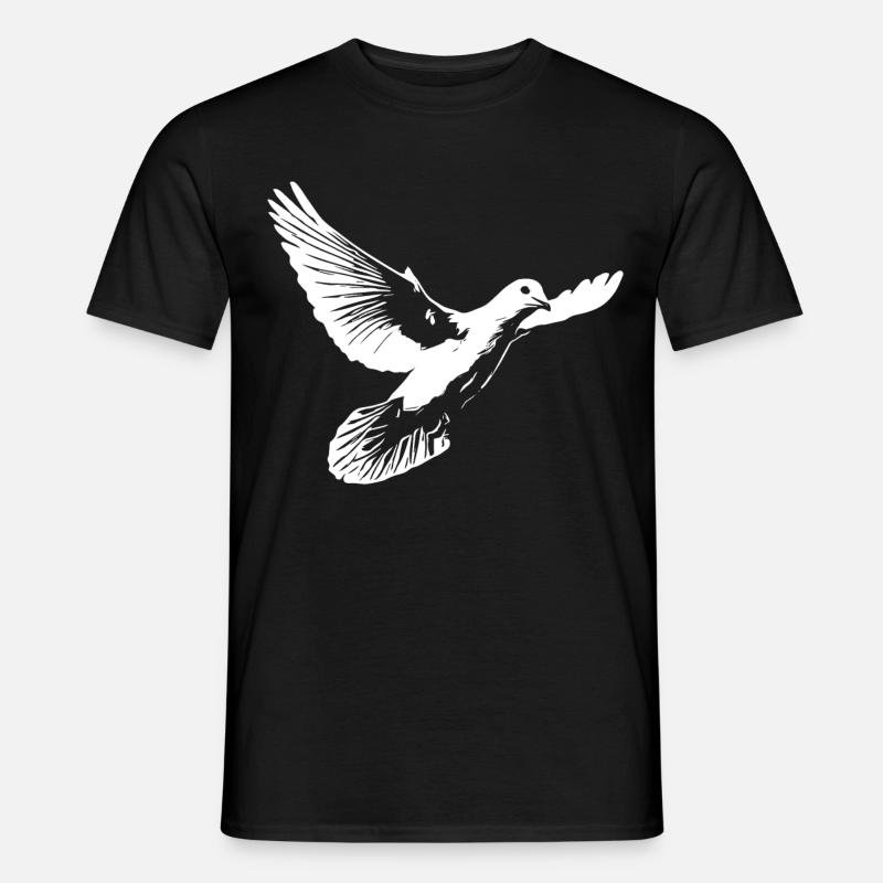 Wunderschöne weisse Taube - Männer T-Shirt - Schwarz