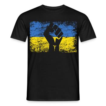 Drapeau De L'Ukraine Ukraine Soutien Ukraininens - T-shirt homme - noir - Devant - AI Model Male 178 light (178cm)
