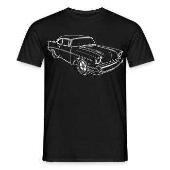 Old American car - Men's T-Shirt - black - Front - AI Model Male 178 light (178cm)