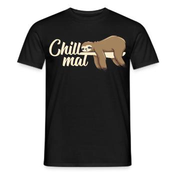 Lustiges Chill mal Faultier beim entspannen - Männer T-Shirt - Schwarz - Vorne - AI Model Male 178 light (178cm)