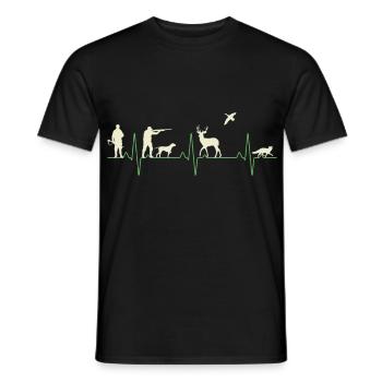 Battement de cœur de chasseur pour la chasse - T-shirt homme - noir - Devant - AI Model Male 178 light (178cm)