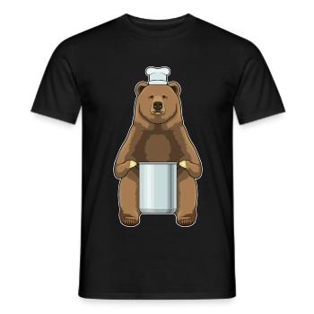 Bär Koch Kochtopf Kochen - Männer T-Shirt - Schwarz - Vorne - AI Model Male 178 light (178cm)