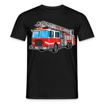 Fire brigade, fire engine, firefighter, extinguish - Men's T-Shirt - black - Front - AI Model Male 178 light (178cm)