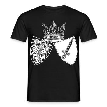 Essen - City - Eagle - Shield and Crown - Coat of Arms - Men's T-Shirt - black - Front - AI Model Male 178 light (178cm)