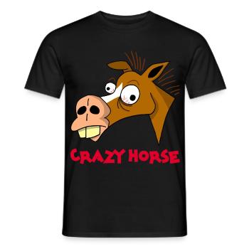 Cheval fou - T-shirt homme - noir - Devant - AI Model Male 178 light (178cm)