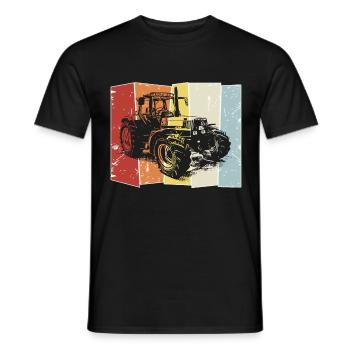 Tracteur Deutz style rétro - T-shirt homme - noir - Devant - AI Model Male 178 light (178cm)