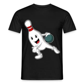 Bowling Bowling Ball Pin - Men's T-Shirt - black - Front - AI Model Male 178 light (178cm)