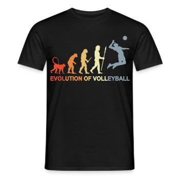 Evolution of a volleyball player - Men's T-Shirt - black - Front - AI Model Male 178 light (178cm)