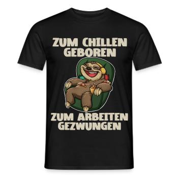 Faultier Chillen Arbeiten - Männer T-Shirt - Schwarz - Vorne - AI Model Male 178 light (178cm)