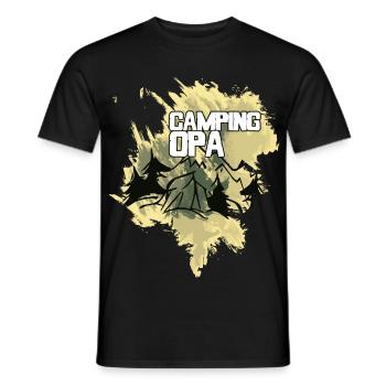 Camping Opa Zelt Wald Berge - Männer T-Shirt - Schwarz - Vorne - AI Model Male 178 light (178cm)