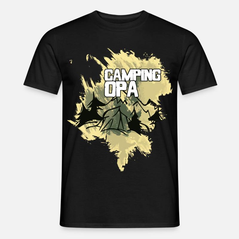Camping Opa Zelt Wald Berge - Männer T-Shirt - Schwarz