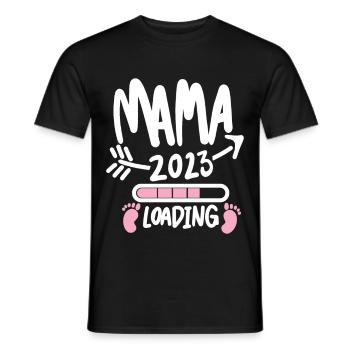 Mama 2023 loading - Werdende Mutter 2023 - Männer T-Shirt - Schwarz - Vorne - AI Model Male 178 light (178cm)