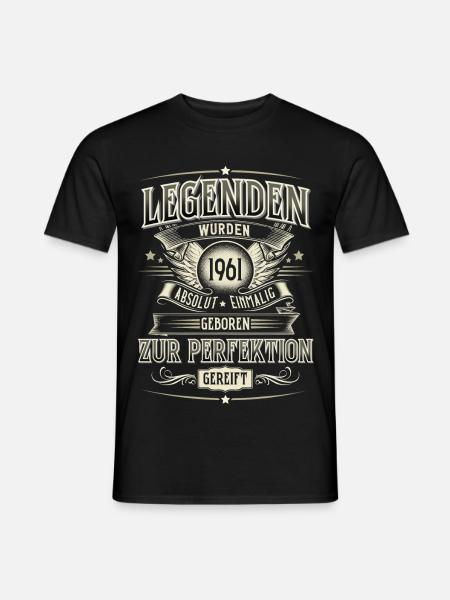 Jahrgang 1961 Geboren Geburtstag Legende - Männer T-Shirt - Schwarz