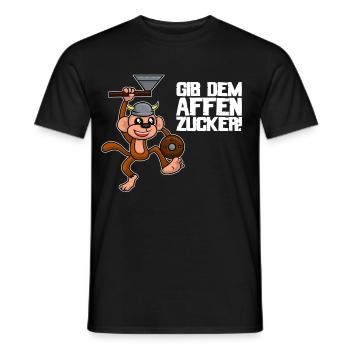 Gib dem Affen Zucker Spruch - Männer T-Shirt - Schwarz - Vorne - AI Model Male 178 light (178cm)