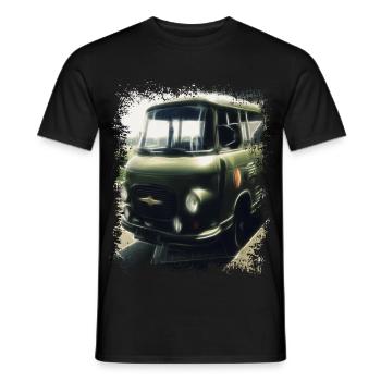 Barkas - NVA - RDA - Transporteur - T-shirt homme - noir - Devant - AI Model Male 178 light (178cm)