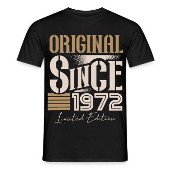 Né en 1972 Anniversaire Année vintage rétro - T-shirt homme - noir - Devant - AI Model Male 178 light (178cm)