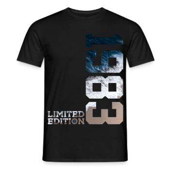 43RD BIRTHDAY LIMITED EDITION 1983 - Men's T-Shirt - black - Front - AI Model Male 178 light (178cm)