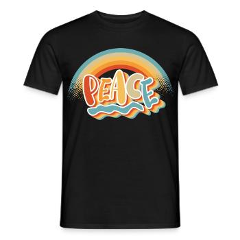 Peace Frieden Freiheit No War Friedenszeichen - Männer T-Shirt - Schwarz - Vorne - AI Model Male 178 light (178cm)