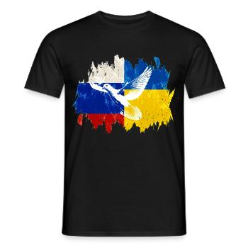 Ukraine Russie Conflit Colombe de la paix - T-shirt homme - noir - Devant - AI Model Male 178 light (178cm)
