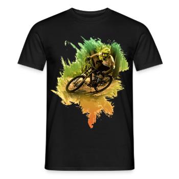 VTT | Vélo | Cyclisme | Descente - T-shirt homme - noir - Devant - AI Model Male 178 light (178cm)