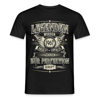 Jahrgang 1967 Geboren Geburtstag Legende - Männer T-Shirt - Schwarz - Vorne - AI Model Male 178 light (178cm)