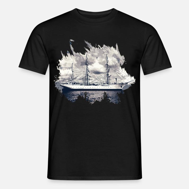 Gorch Fock Segelschiff - Männer T-Shirt - Schwarz